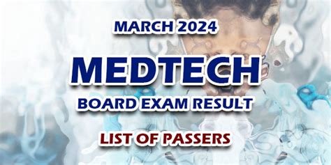MedTech Board Exam Result March 2024 – List of Passers (S.